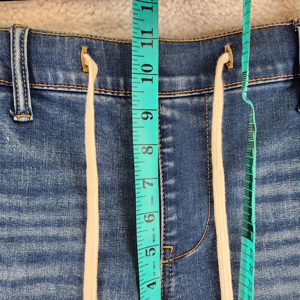 Torrid Wide Leg Cropped Jeans Women's Size 0 Blue Denim Drawstring Waist - Picture 6 of 7